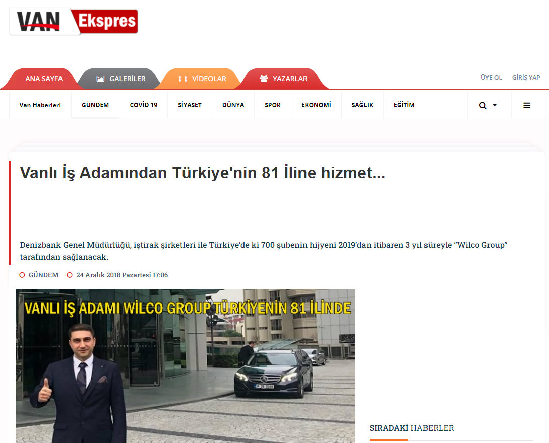 Vanekspres.com’da Yayınlanan Haberimiz…