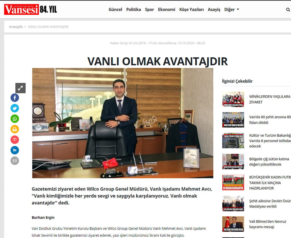 Vansesigazetesi.com’ da Yer Alan Haberimiz…